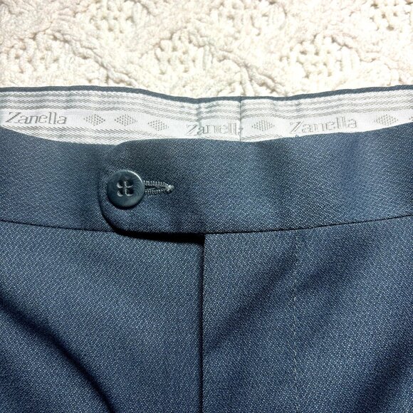 Zanella Neiman Marcus Gray-Blue Wool Dress Pants Slacks 38x30 Trousers Italy - Picture 6 of 7